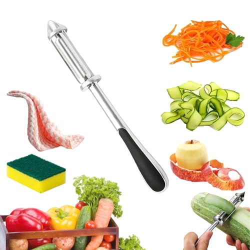 Donubiiu Drei-in-Eins-Schäler, All In One Vegetable Peeler, Universal-sparschäler, 3-in-1 Multifunktions-Gemüseschäler aus Edelstahl, Gezähnt Obst Schäler, Universalschäler für Obst und Gemüse (1P) von Donubiiu