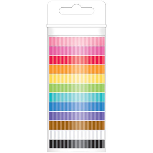Doodlebug Einfarbige Washi Tape 8 mmx12yds 12/pkg-Stripe, andere, Mehrfarbig von Doodlebug