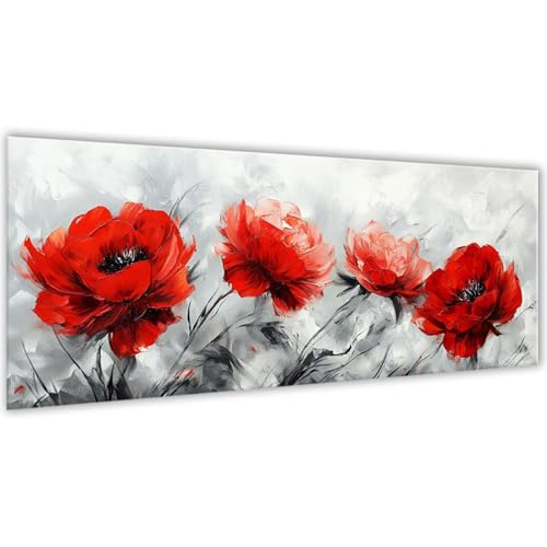 Blume Diamond Painting, Diamond Painting Erwachsene Mohn (2) Diamant Paintings Bilder Kinder, DIY 5D Runde Steine Bastelset Erwachsene Set mit ZubehöR für Zuhause Wanddeko Geschenke 35x79inch WQ-1272 von Doontiny
