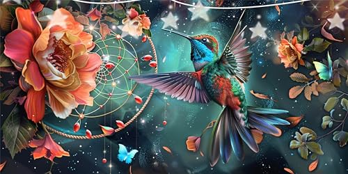 Diamond Painting Blume Diamant Paintings Vogel Diamond Painting Erwachsene, DIY Mosaikherstellung Arts Craft, Crystal Stickerei Diamant Malerei für Deko Wohnzimmer, Geschenke für Frauen 40x80cm G6-5 von Doontiny