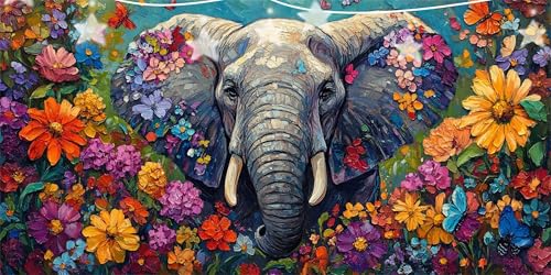 Diamond Painting Elefant Diamant Paintings Chrysantheme Diamond Painting Erwachsene Anfänger, 5D Mosaikherstellung Arts Craft, Crystal Stickerei Diamant Malerei Kit für Deko Wohnzimmer 70x140cm G6-437 Diamond Painting Elefant Diamant Paintings Chrysantheme Diamond Painting Erwachsene Anfänger, 5D Mosaikherstellung Arts Craft, Crystal Stickerei Diamant Malerei Kit für Deko Wohnzimmer 70x140cm G6-437 von Doontiny