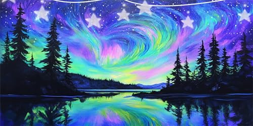 Diamond Painting Erwachsene Aquarell Diamond Painting Sternenhimmel Diamant Paintings bilder, Diamant Malerei Art Kits Cross Stitch Stickerei Kunsthandwerk für Wanddeko Schlafzimmer 100x200cm G6-964 von Doontiny