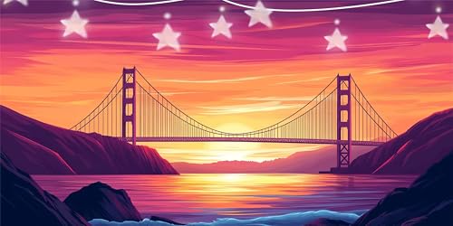 Diamond Painting Erwachsene Brücke Diamond Painting Sonne Diamant Paintings bilder, 5D Diamant Malerei Kits Cross Stitch Stickerei Kunsthandwerk für Aesthetic Wanddeko Schlafzimmer 80x160cm G6-778 von Doontiny
