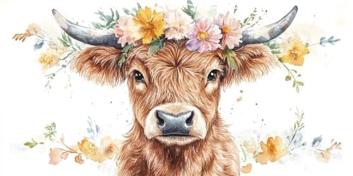 Diamond Painting Erwachsene Chrysantheme Diamond Painting Ochse Diamant Paintings bilder, Diamant Malerei Art Kits Cross Stitch Stickerei Kunsthandwerk Sets für Wanddeko Schlafzimmer 45x90cm G6-754 von Doontiny