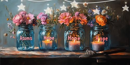 Diamond Painting Erwachsene Glasflasche Diamond Painting Pfingstrose Diamant Paintings bilder, Diamant Malerei Art Kits Cross Stitch Stickerei Kunsthandwerk für Wanddeko Schlafzimmer 30x60cm G6-40 von Doontiny