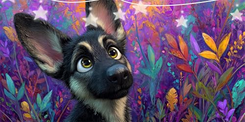 Diamond Painting Erwachsene Gras Diamond Painting Hund Diamant Paintings bilder, 5D Diamant Malerei Kits Cross Stitch Stickerei Kunsthandwerk für Deko Wohnzimmer, Geschenke für Frauen 70x140cm G6-752 von Doontiny