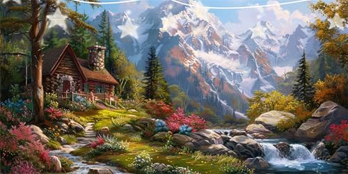 Diamond Painting Erwachsene Kabine Diamond Painting Berg Diamant Paintings bilder, Diamant Malerei Kits Cross Stitch Stickerei Kunsthandwerk für Deko Wohnzimmer, Geschenke für Frauen 60x120cm G6-734 von Doontiny