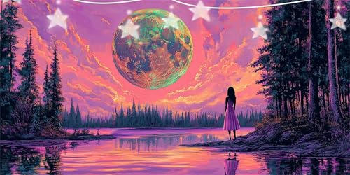 Diamond Painting Erwachsene Lila Diamond Painting Planet Diamant Paintings bilder, Diamant Malerei Kits Cross Stitch Stickerei Kunsthandwerk für Deko Wohnzimmer, Geschenke für Frauen 80x160cm G6-944 von Doontiny