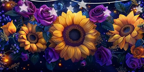 Diamond Painting Erwachsene Lila Diamond Painting Sonnenblume Diamant Paintings bilder, Diamant Malerei Art Kits Cross Stitch Stickerei Kunsthandwerk Sets für Wanddeko Schlafzimmer 100x200cm G6-24 von Doontiny