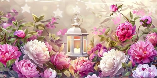 Diamond Painting Erwachsene Pfingstrose Diamond Painting Blume Diamant Paintings bilder, Diamant Malerei Art Kits Cross Stitch Stickerei Kunsthandwerk Sets für Wanddeko Schlafzimmer 80x160cm G6-12 von Doontiny