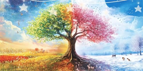 Diamond Painting Erwachsene Romantisch Diamond Painting Baum Diamant Paintings bilder, 5D Diamant Malerei Art Kits Cross Stitch Stickerei Kunsthandwerk Sets für Wanddeko Schlafzimmer 90x180cm G6-936 von Doontiny