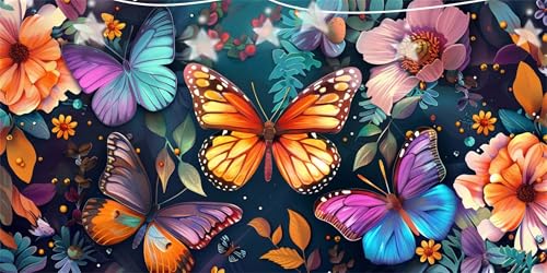 Diamond Painting Erwachsene Schmetterling Diamond Painting Blume Diamant Paintings bilder, Diamant Malerei Art Kits Cross Stitch Stickerei Kunsthandwerk Sets für Wanddeko Schlafzimmer 30x60cm G6-4 von Doontiny