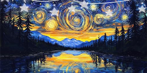 Diamond Painting Erwachsene Sternenhimmel Diamond Painting Blau Diamant Paintings bilder, Diamant Malerei Art Kits Cross Stitch Stickerei Kunsthandwerk Sets für Wanddeko Schlafzimmer 60x120cm G6-978 von Doontiny