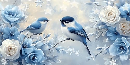 Diamond Painting Erwachsene Vogel Diamond Painting Rose Diamant Paintings bilder, 5D Diamant Malerei Kits Cross Stitch Stickerei Kunsthandwerk für Deko Wohnzimmer, Geschenke für Frauen 40x80cm G6-16 von Doontiny