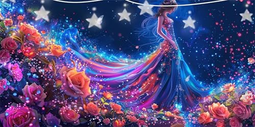 Diamond Painting Frau Diamant Paintings Blume Diamond Painting Erwachsene, DIY Mosaikherstellung Arts Craft, Crystal Stickerei Diamant Malerei für Deko Wohnzimmer, Geschenke für Frauen 80x160cm G6-7 von Doontiny