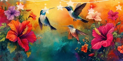 Diamond Painting Rot Diamant Paintings Vogel Diamond Painting Erwachsene Anfänger, 5D Mosaikherstellung Arts Craft, Crystal Stickerei Diamant Malerei für Aesthetic Wanddeko Schlafzimmer 40x80cm G6-39 von Doontiny