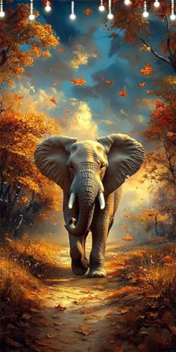 Elefant Malen Nach Zahlen Groß 90X180cm Blätter Malen Nach Zahlen Erwachsene, DIY Kreativ Set Mit 3-Pinseln und Acrylfarbe, Ohne Rahmen, Painting by Numbers für Wohnzimmer Wanddeko, Geschenke W6-160 Elefant Malen Nach Zahlen Groß 90X180cm Blätter Malen Nach Zahlen Erwachsene, DIY Kreativ Set Mit 3-Pinseln und Acrylfarbe, Ohne Rahmen, Painting by Numbers für Wohnzimmer Wanddeko, Geschenke W6-160 von Doontiny