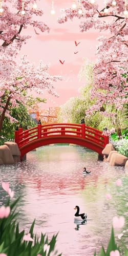 Ente Malen Nach Zahlen Groß 100X200cm Brücke Malen Nach Zahlen Erwachsene, DIY Kreativ Set Mit 3-Pinseln und Acrylfarbe, Ohne Rahmen, Painting by Numbers für Geschenke und Wohnzimmer Wanddeko W6-480 von Doontiny