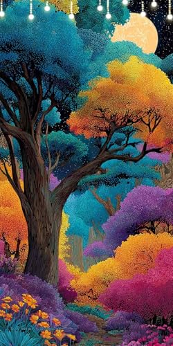 Malen Nach Zahlen Erwachsene Baum Malen Nach Zahlen Landschaft, DIY Handgemalt Ölgemälde Kit für Anfänger und Erwachsene Mit Pinseln und Acrylfarbe, Ohne Rahmen, Wanddeko Wohnzimmer 70X140cm W6-1 von Doontiny