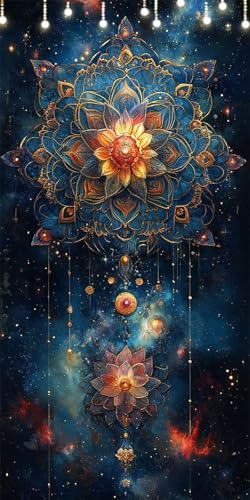 Malen Nach Zahlen Erwachsene Mandala Malen Nach Zahlen Sternenhimmel, DIY Handgemalt Ölgemälde Kit für Anfänger und Erwachsene Mit Pinseln und Acrylfarbe, Ohne Rahmen, Deko Wohnzimmer 70X140cm W6-303 von Doontiny