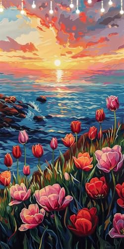 Malen Nach Zahlen Erwachsene Tulpe Malen Nach Zahlen Meer, DIY Handgemalt Ölgemälde Kit für Anfänger und Erwachsene Mit Pinseln und Acrylfarbe Ohne Rahmen, Wanddeko Wohnzimmer, Geschenk 40X80cm W6-193 Malen Nach Zahlen Erwachsene Tulpe Malen Nach Zahlen Meer, DIY Handgemalt Ölgemälde Kit für Anfänger und Erwachsene Mit Pinseln und Acrylfarbe Ohne Rahmen, Wanddeko Wohnzimmer, Geschenk 40X80cm W6-193 von Doontiny