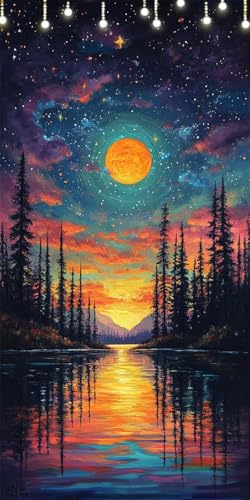 Mond Malen Nach Zahlen Groß 70X140cm Sternenhimmel Malen Nach Zahlen Erwachsene, DIY Kreativ Set Mit 3-Pinseln und Acrylfarbe, Ohne Rahmen, Painting by Numbers für Wanddeko Flur, Geschenke W6-294 Mond Malen Nach Zahlen Groß 70X140cm Sternenhimmel Malen Nach Zahlen Erwachsene, DIY Kreativ Set Mit 3-Pinseln und Acrylfarbe, Ohne Rahmen, Painting by Numbers für Wanddeko Flur, Geschenke W6-294 von Doontiny