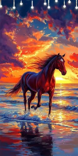 Pferd Malen Nach Zahlen Groß 60X120cm Sonnenuntergang Malen Nach Zahlen Erwachsene, DIY Kreativ Set Mit 3-Pinseln und Acrylfarbe, Ohne Rahmen, Painting by Numbers für Wanddekoration Wohnzimmer W6-194 Pferd Malen Nach Zahlen Groß 60X120cm Sonnenuntergang Malen Nach Zahlen Erwachsene, DIY Kreativ Set Mit 3-Pinseln und Acrylfarbe, Ohne Rahmen, Painting by Numbers für Wanddekoration Wohnzimmer W6-194 von Doontiny
