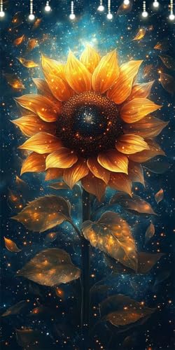 Sonnenblume Malen Nach Zahlen Groß 60X120cm Traum Malen Nach Zahlen Erwachsene, DIY Kreativ Set Mit 3-Pinseln und Acrylfarbe, Ohne Rahmen, Painting by Numbers für Wohnzimmer Wanddeko, Geschenke W6-350 von Doontiny