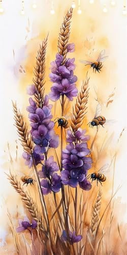 Tulpe Malen Nach Zahlen Groß 100X200cm Biene Malen Nach Zahlen Erwachsene, DIY Kreativ Set Mit 3-Pinseln und Acrylfarbe, Ohne Rahmen, Painting by Numbers für Geschenke und Wohnzimmer Wanddeko W6-488 von Doontiny