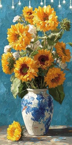 Vase Malen Nach Zahlen Groß 40X80cm Sonnenblume Malen Nach Zahlen Erwachsene, DIY Kreativ Set Mit 3-Pinseln und Acrylfarbe, Ohne Rahmen, Painting by Numbers für Wohnzimmer Wanddeko, Geschenke W6-162 Vase Malen Nach Zahlen Groß 40X80cm Sonnenblume Malen Nach Zahlen Erwachsene, DIY Kreativ Set Mit 3-Pinseln und Acrylfarbe, Ohne Rahmen, Painting by Numbers für Wohnzimmer Wanddeko, Geschenke W6-162 von Doontiny