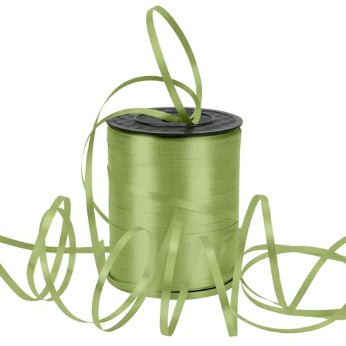 Dooozy 500 M/ 546 Yards Ringelband Geschenkband Set, 5MM Geschenkbänder für Geburtstag Luftballons Hochzeit Geschenkverpackung Florist Luftballon Schleifen und Saisonale Deko(Prägung Matcha) von Dooozy