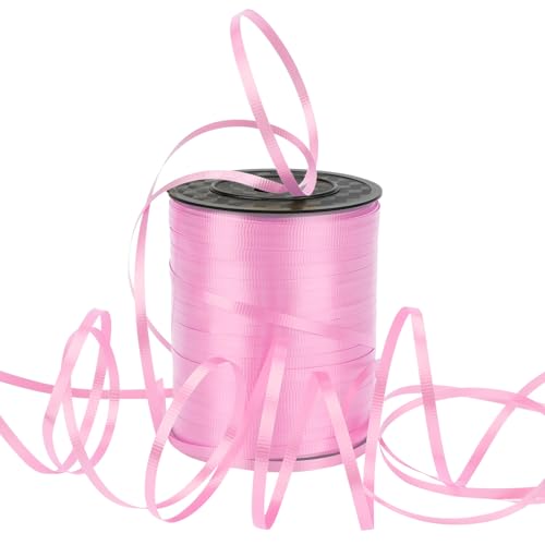 Dooozy 500 M/ 546 Yards Ringelband Geschenkband Set, 5MM Geschenkbänder für Geburtstag Luftballons Hochzeit Geschenkverpackung Florist Luftballon Schleifen und Saisonale Deko(Prägung Rosa) von Dooozy