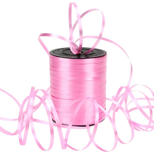 Dooozy 500 M/ 546 Yards Ringelband Geschenkband Set, 5MM Geschenkbänder für Geburtstag Luftballons Hochzeit Geschenkverpackung Florist Luftballon Schleifen und Saisonale Deko(Rosa) von Dooozy