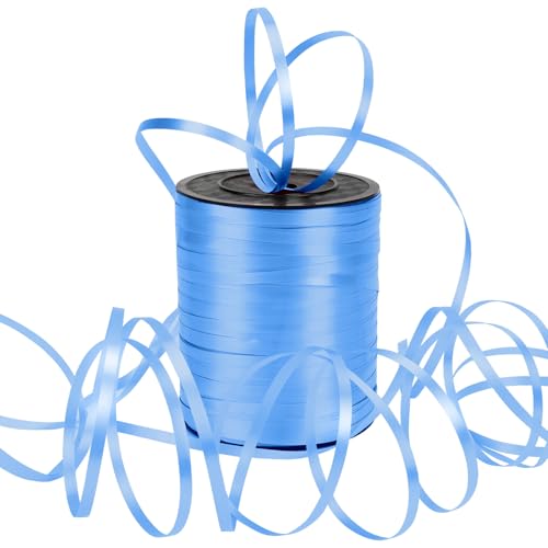 Dooozy 500 M/ 546 Yards Ringelband Geschenkband Set, 5MM Geschenkbänder für Geburtstag Luftballons Hochzeit Geschenkverpackung Florist Luftballon Schleifen und Saisonale Deko(Blau) von Dooozy