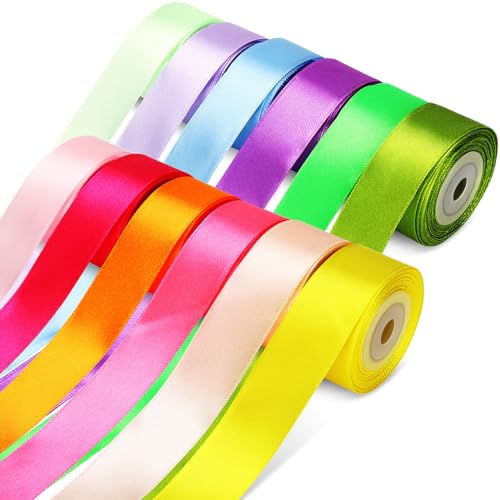 Dooozy Satinband Bänder, 12 Farben 10m 25mm Breit Geschenkband Schleifenband für Geschenkverpackung, Kunsthandwerk, Haarschleifen, Blumenstrauß, Dekoration Dooozy Satinband Bänder, 12 Farben 10m 25mm Breit Geschenkband Schleifenband für Geschenkverpackung, Kunsthandwerk, Haarschleifen, Blumenstrauß, Dekoration von Dooozy