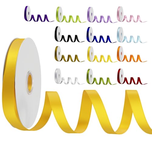 Satinband Schleifenband Dunkelgelb, Dooozy 10mm 91m Geschenkband Dekoband, Stoffband für Verpacken Geschenken Weihnachten Hochzeit Dekorieren Satinband Schleifenband Dunkelgelb, Dooozy 10mm 91m Geschenkband Dekoband, Stoffband für Verpacken Geschenken Weihnachten Hochzeit Dekorieren von Dooozy