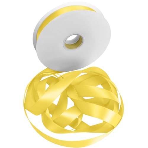 Satinband Schleifenband Hellgelb, Dooozy 25mm 91m Geschenkband Dekoband, Stoffband für Verpacken Geschenken Weihnachten Hochzeit Dekorieren Satinband Schleifenband Hellgelb, Dooozy 25mm 91m Geschenkband Dekoband, Stoffband für Verpacken Geschenken Weihnachten Hochzeit Dekorieren von Dooozy