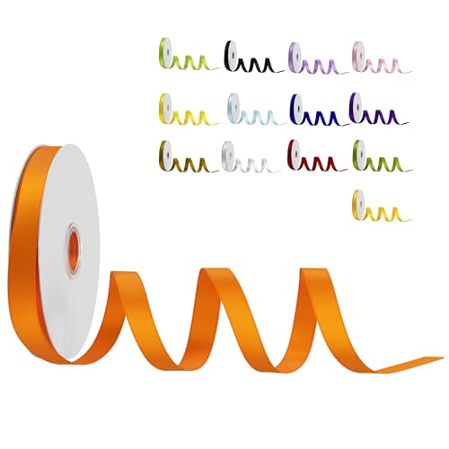 Satinband Schleifenband Orange, Dooozy 6mm 91m Geschenkband Dekoband, Stoffband für Verpacken Geschenken Weihnachten Hochzeit Dekorieren Satinband Schleifenband Orange, Dooozy 6mm 91m Geschenkband Dekoband, Stoffband für Verpacken Geschenken Weihnachten Hochzeit Dekorieren von Dooozy