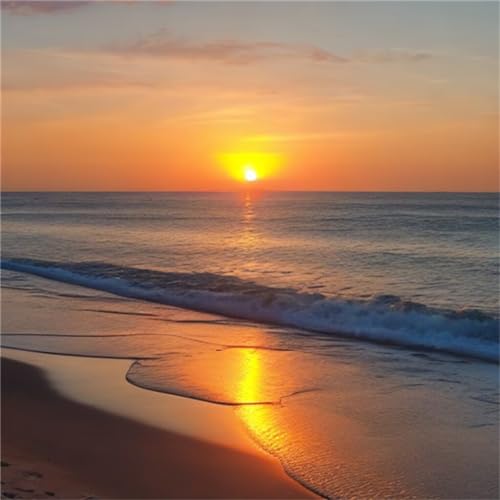 5D DIY Diamond Art Painting Kits, Sonnenuntergang Strand Strass Kristall Kreuzstich Stickerei Leinwand Malerei Painting nach Zahlen, Diamond Painting zubehör, für Erwachsene Haus Dekor 35x35cm F-382 von Dooqon