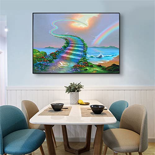 5D Diamond Painting Regenbogenstraße Diamant Painting Kinder, DIY Voll Set Cross Stickerei Malerei, Diamond Painting Erwachsene Bilder Kits, Home Wanddekoration Malerei Kunsthandwerk Geschenk 20x30cm 5D Diamond Painting Regenbogenstraße Diamant Painting Kinder, DIY Voll Set Cross Stickerei Malerei, Diamond Painting Erwachsene Bilder Kits, Home Wanddekoration Malerei Kunsthandwerk Geschenk 20x30cm von Dooqon