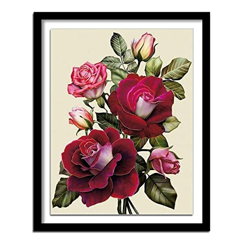 5D Diamond Painting Rose Diamant Painting Kinder, DIY Voll Set Cross Stickerei Malerei, Diamond Painting Erwachsene Bilder Kits, Home Wanddekoration Malerei Kunsthandwerk Geschenk 30x40cm 5D Diamond Painting Rose Diamant Painting Kinder, DIY Voll Set Cross Stickerei Malerei, Diamond Painting Erwachsene Bilder Kits, Home Wanddekoration Malerei Kunsthandwerk Geschenk 30x40cm von Dooqon