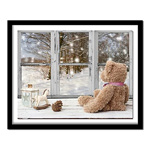 5D Diamond Painting Teddybär Diamant Painting Kinder, DIY Voll Set Cross Stickerei Malerei, Diamond Painting Erwachsene Bilder Kits, Home Wanddekoration Malerei Kunsthandwerk Geschenk 30x40cm von Dooqon