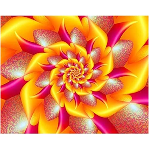 Diamond Painting, 5D Diamant Painting Datura Blumen Bilder, Diamant Malerei Kinder Kreuzstich Kits, groß Daiments Painting mit Voll Zubehör für Wohnzimmer Schlafzimmer Büro Wand 90x120cm/36x48in von Dooqon