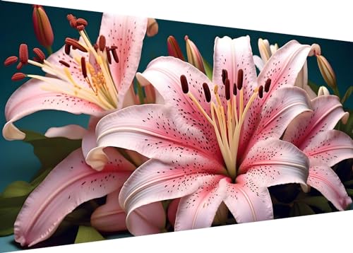 Diamond Painting Set für Enwachsene DIY 5D Blume Lilie Diamond Painting Bilder mit Quadrat Full Drill Groß Diamond Art Painting Kit für Home Wall Decor Geschenke 40x20cm/16x8in A-161 Diamond Painting Set für Enwachsene DIY 5D Blume Lilie Diamond Painting Bilder mit Quadrat Full Drill Groß Diamond Art Painting Kit für Home Wall Decor Geschenke 40x20cm/16x8in A-161 von Dooqon
