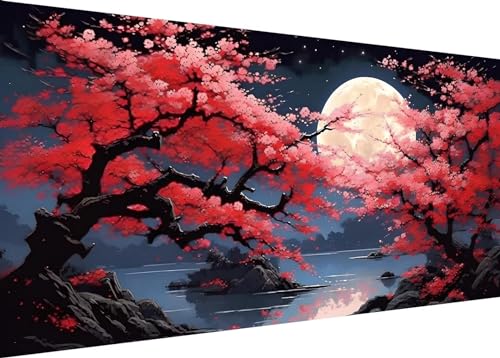 Diamond Painting Set für Enwachsene DIY 5D Mondsee Baum Diamond Painting Bilder mit Quadrat Full Drill Groß Diamond Art Painting Kit für Home Wall Decor Geschenke 70x40cm/28x16in A-200 Diamond Painting Set für Enwachsene DIY 5D Mondsee Baum Diamond Painting Bilder mit Quadrat Full Drill Groß Diamond Art Painting Kit für Home Wall Decor Geschenke 70x40cm/28x16in A-200 von Dooqon