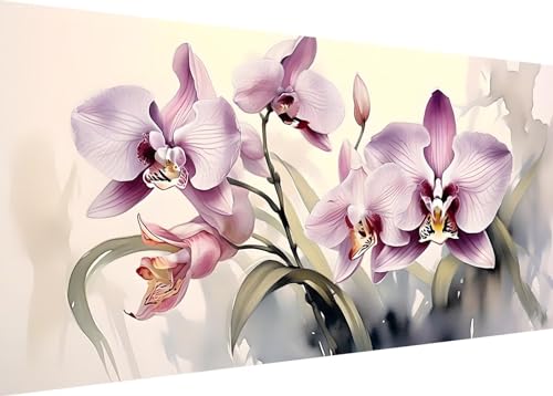 Diamond Painting Set für Enwachsene DIY 5D Orchideen Rosa Diamond Painting Bilder mit Runder Full Drill Groß Diamond Art Painting Kit für Home Wall Decor Geschenke 80x45cm/32x18In A-357 Diamond Painting Set für Enwachsene DIY 5D Orchideen Rosa Diamond Painting Bilder mit Runder Full Drill Groß Diamond Art Painting Kit für Home Wall Decor Geschenke 80x45cm/32x18In A-357 von Dooqon