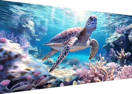 Diamond Painting Set für Enwachsene DIY 5D Schildkröte Diamond Painting Bilder mit Quadrat Full Drill Groß Diamond Art Painting Kit für Home Wall Decor Geschenke 70x40cm/28x16in A-289 Diamond Painting Set für Enwachsene DIY 5D Schildkröte Diamond Painting Bilder mit Quadrat Full Drill Groß Diamond Art Painting Kit für Home Wall Decor Geschenke 70x40cm/28x16in A-289 von Dooqon