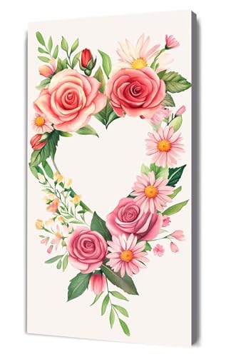 Dooqon Malen Nach Zahlen Erwachsene Rose Liebe, DIY Handgemalt Ölgemälde Kit für Anfänger und Erwachsene, Inklusive Knitterfreie Leinwand,Pinsel und Acrylfarben, Malen Nach Zahlen Dekor 30x60cm g-377 von Dooqon