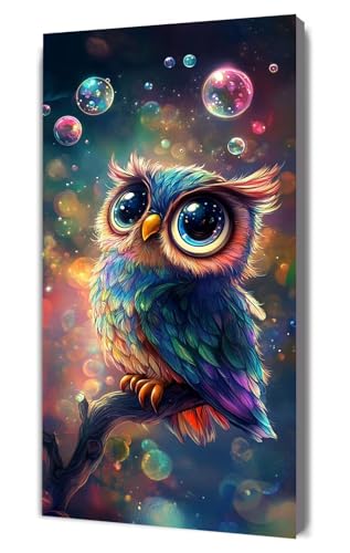 Dooqon Malen Nach Zahlen Erwachsene Traum Eule, DIY Handgemalt Ölgemälde Kit für Anfänger und Erwachsene, Inklusive Knitterfreie Leinwand,Pinsel und Acrylfarben, Malen Nach Zahlen Dekor 20x40cm g-417 von Dooqon