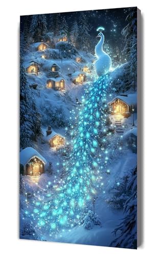 Dooqon Malen Nach Zahlen Erwachsene Traum Pfau, DIY Handgemalt Ölgemälde Kit für Anfänger und Erwachsene, Inklusive Knitterfreie Leinwand,Pinsel und Acrylfarben, Malen Nach Zahlen Dekor 20x40cm g-409 von Dooqon